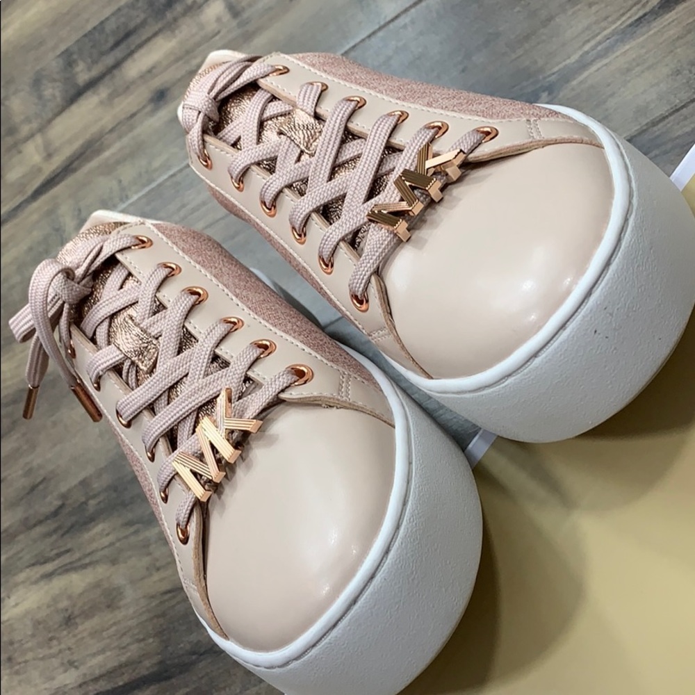 MICHAEL KORS POPPY LACE UP MINI MK LOGO PVC BALLET - Picture 8 of 16